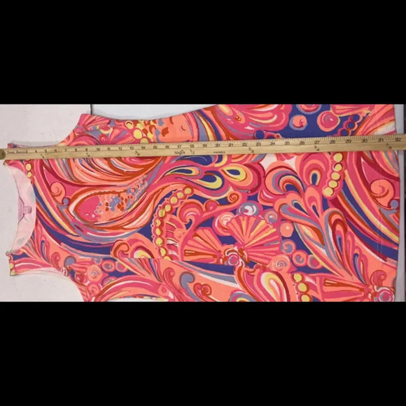 Lilly Pulitzer Multi Reef Retreat Whiting Shift Dress Stretch Terry Knit XS - Picture 8 of 12